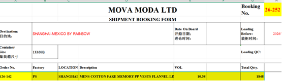 2400件马甲出货至墨西哥